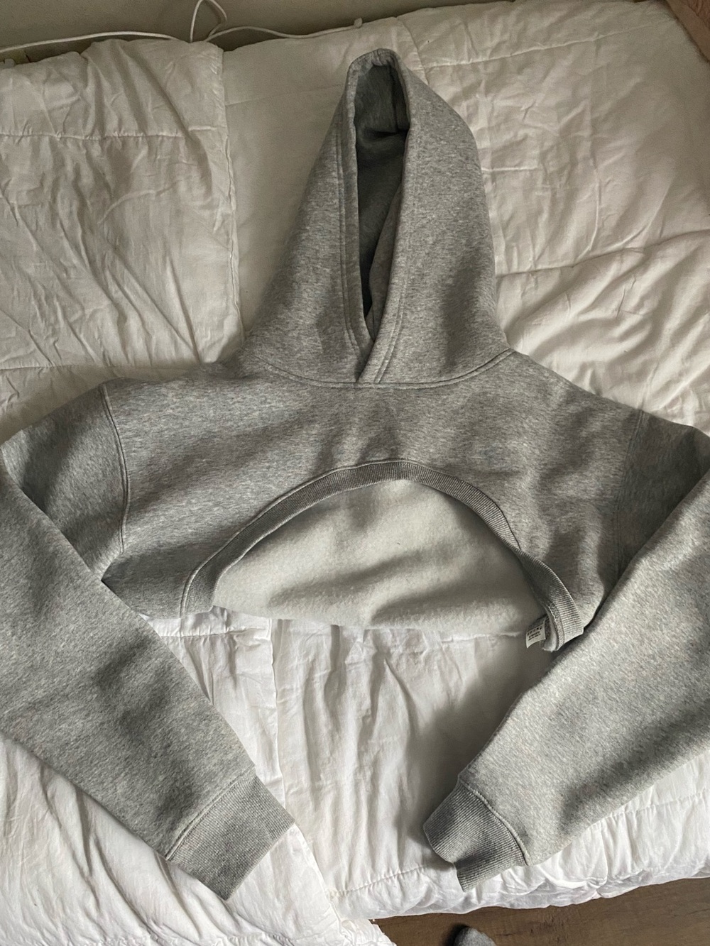 Ardene Fleece Cut-Out Cropped Hoodie